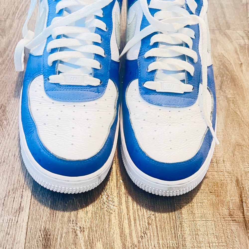 Nike Air Force One Blue and White Men's Sneakers